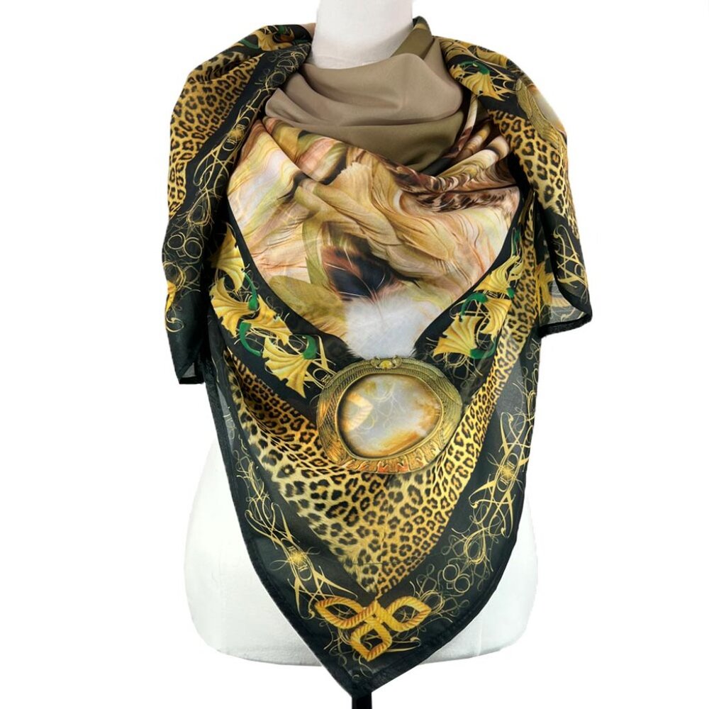 Egyptian Dream Catcher Tribal Wedding Shawl, Chiffon Oversized Square Scarf - Picture 7 of 13